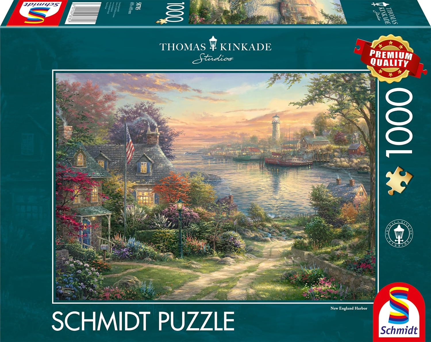 Schmidt Spiele 58785 Thomas Kinkade, Puerto de Nueva Inglaterra, rompecabezas de 1000 piezas, rompecabezas colorido Naty Shop Título predeterminado
