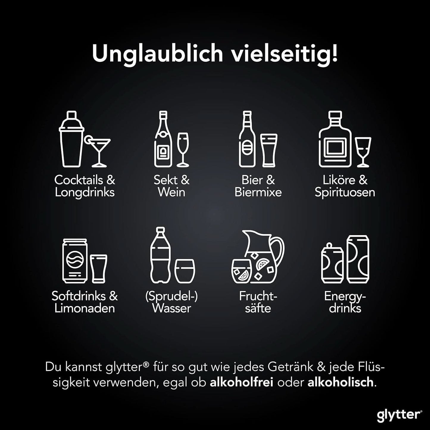 Glytter, Purpurina Comestible para bebidas y líquidos, 10 gramos Glitter Naty Shop
