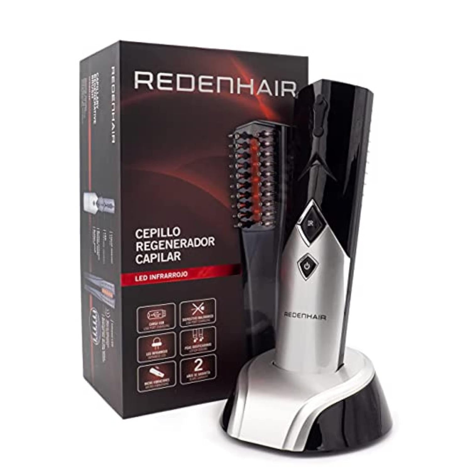 Redenhair Cepillo para la regeneración del cabello - Tratamiento contra la caída del cabello - Estimulador del crecimiento del cabello - Crecimiento ideal del cabello - Prevención de la caída del cabello para mujeres y hombres Cuidado del cabello Naty Shop Título predeterminado