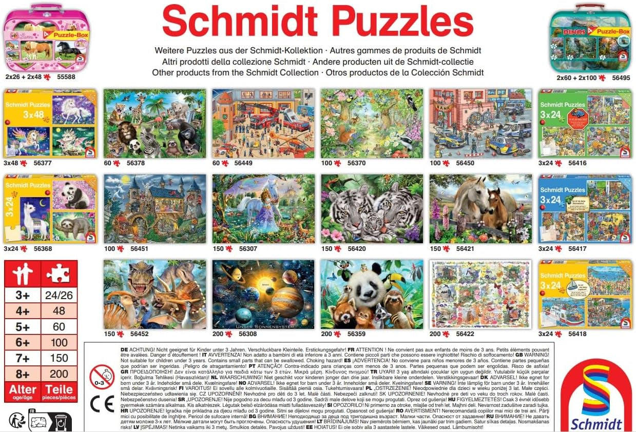 Schmidt Spiele 56216 Puzzle para niños, 3X24 piezas Puzzle Naty Shop