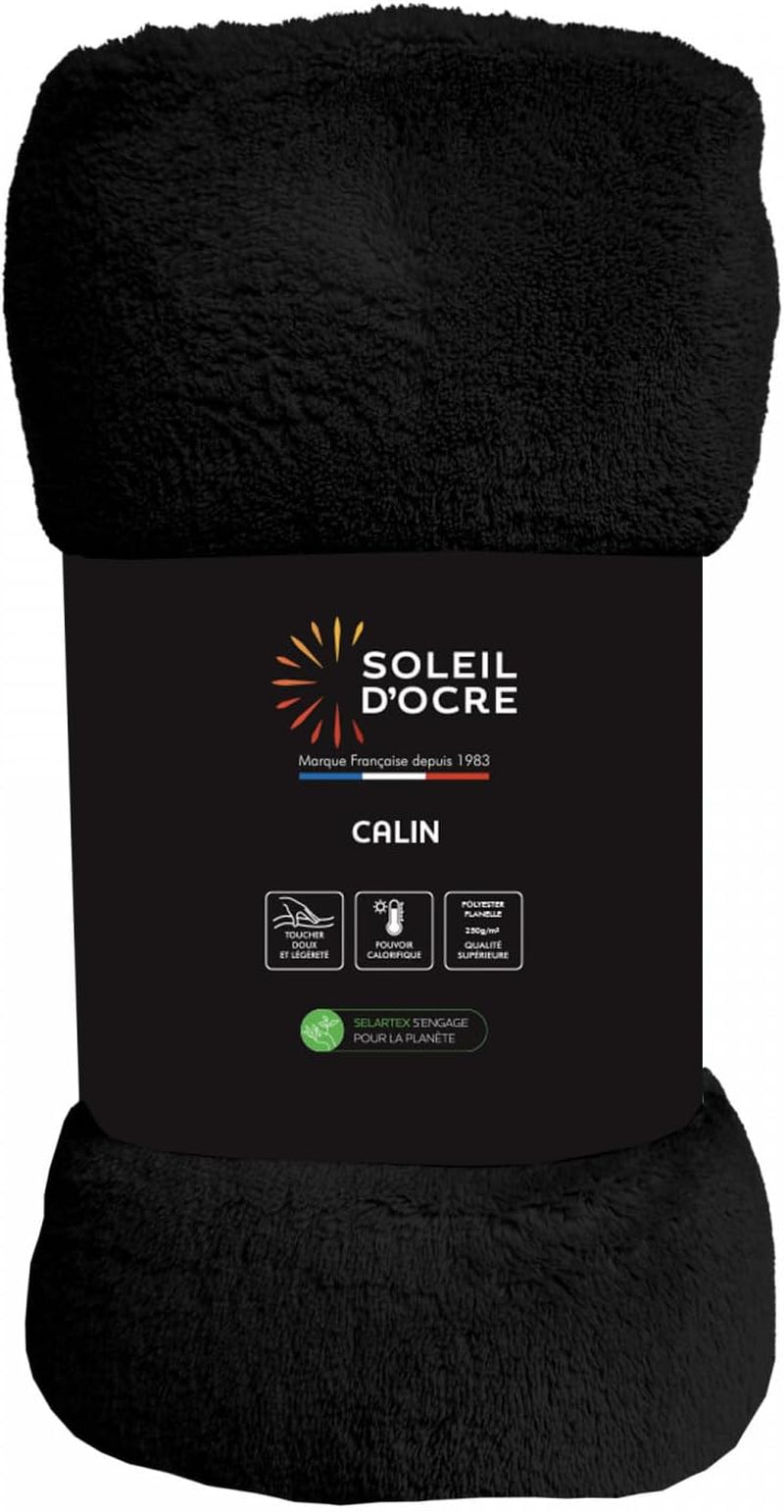 Soleil D'Ocre, manta de franela, 220 X 240 Cm, Calin, marrón Edredones y colchas Naty Shop Negro 220 X 240 Cm