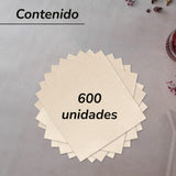 - 600 piezas de Servilletas cocktail Bio Eco - Color Natural - 100% Reciclable - Micropunto - 10 X 10 Cm (Plegada) y 20 X 20 Cm (Desplegada)