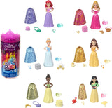 Disney Princess Color Reveal - 6 muñecas sorpresa activadas por agua, accesorios, para niños a partir de 3 años, Ariel, Tiana, Mulan, Cenicienta, Bella, Aurora, HPX39