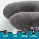 TEMPUR Transit Almohada de Viaje Cómoda Almohada Viscoelástica para el Cuello Ideal para Viajar en Autobús, Tren, Coche o Avión 30 x 28 x 8 cm
