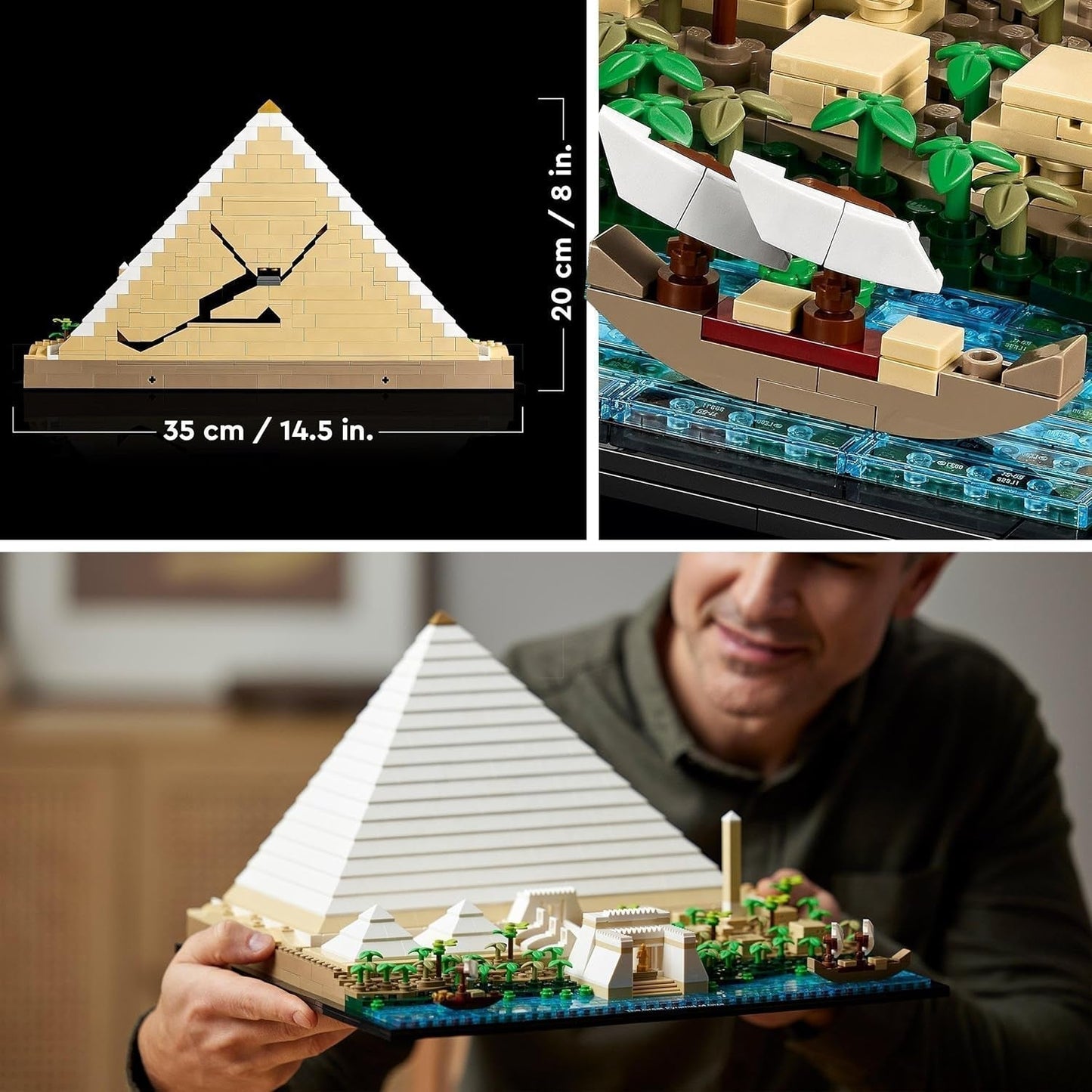 LEGO 21058 Architecture La Pirámide de Keops Kit de construcción para manualidades como pasatiempo creativo, idea de regalo para adultos, hombres, mujeres, madre, padre, actividad creativa, colección de monumentos famosos Juegos de construcción Besuche den LEGO-Store