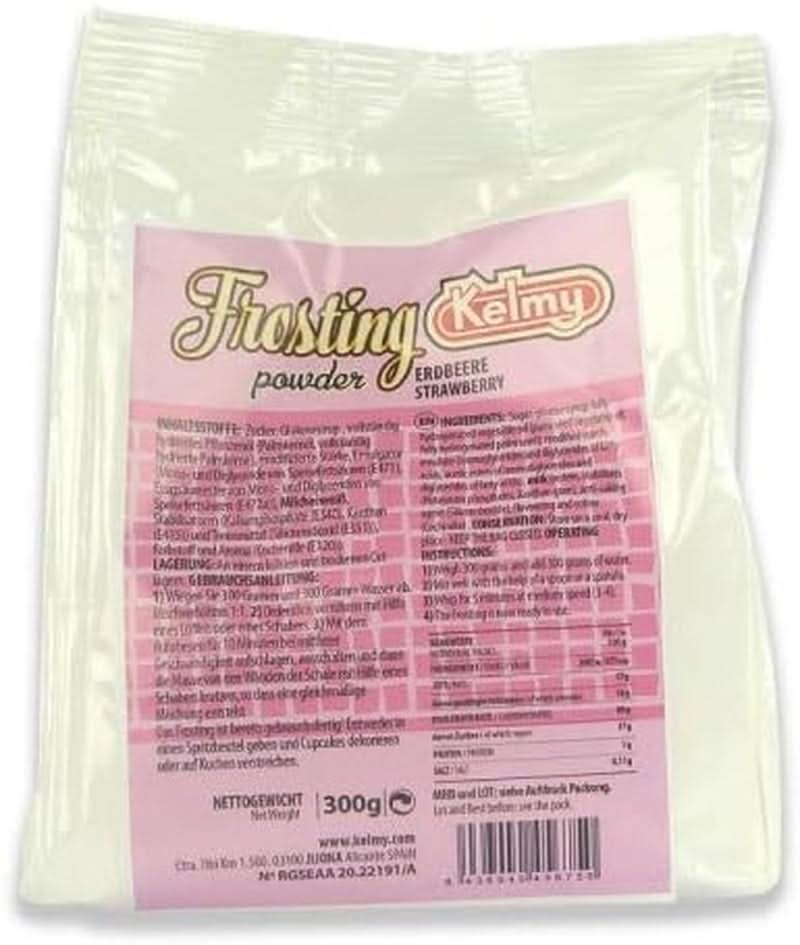 Glaseado en polvo fresas Kelmy, 300 gramos Naty Shop Glazes and Decor