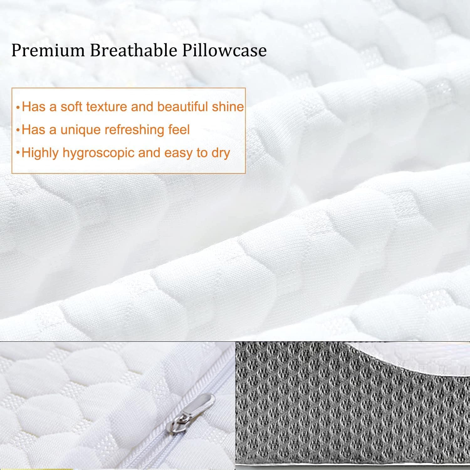 Ecosafeter Almohada Viscoelástica Almohada Cervical Ergonómica para Diferentes Posiciones de Dormir con Funda Extraíble Almohadas Ortopédicas Cervicales Naty Shop
