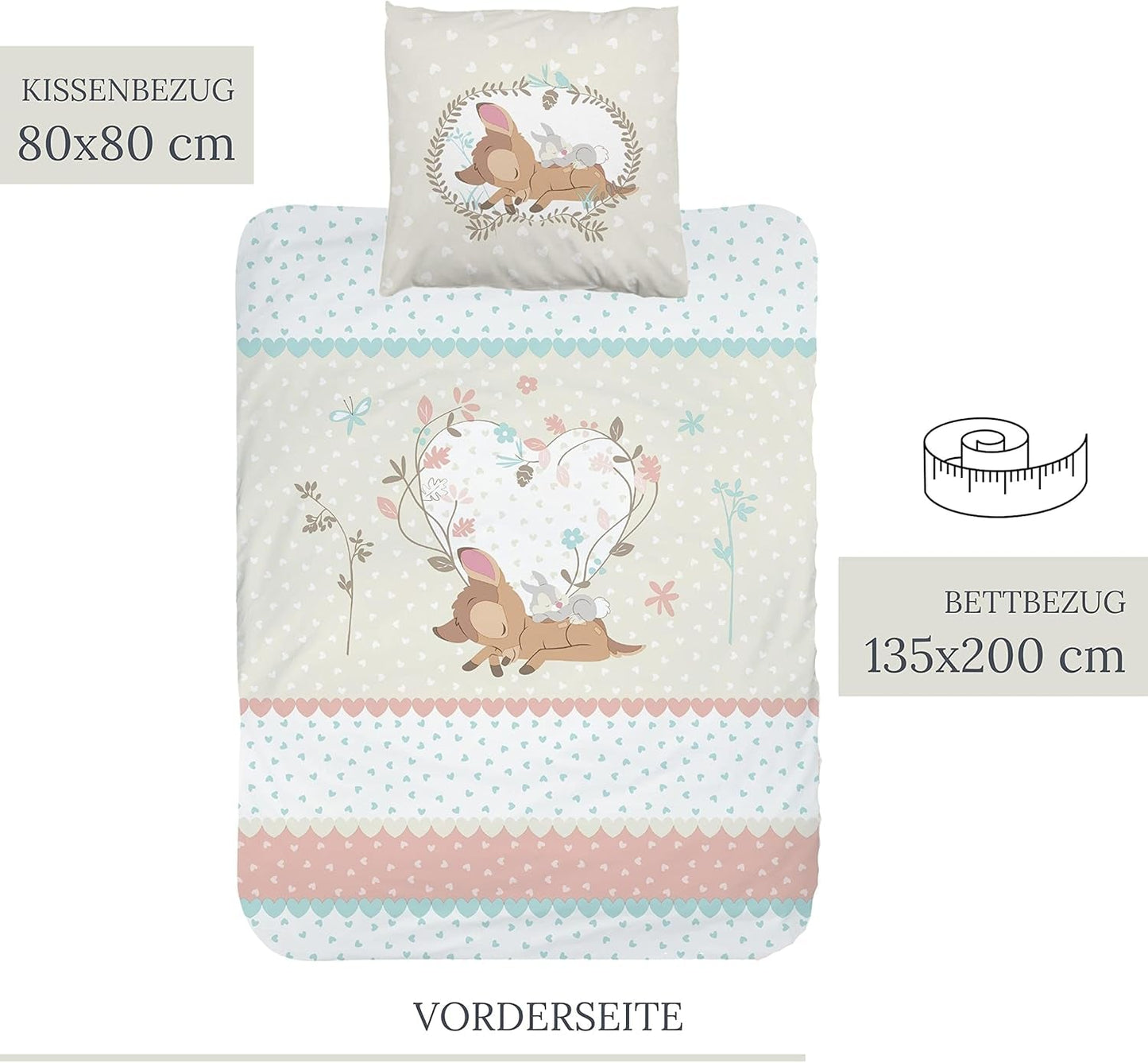 Ropa de cama para niña, Bambi, 100% algodón Ropa de cama - infantil Naty Shop