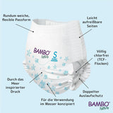 Pañales de natación para bebé Bambo Nature, talla S (7-12 kg), 12 pañales | Pañales de natación desechables de ajuste seguro | Comodidad impermeable durante el juego acuático.