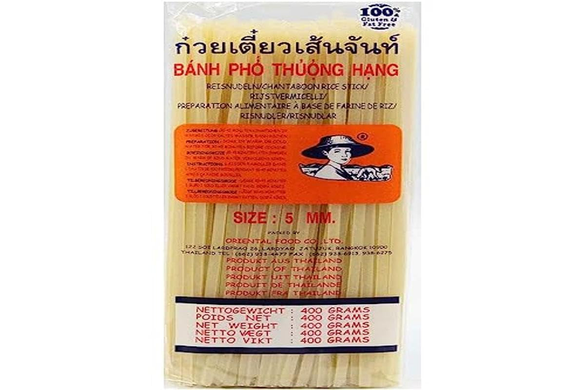 - Fideos de arroz (derecha) 5 mm, (1 x 400 g)