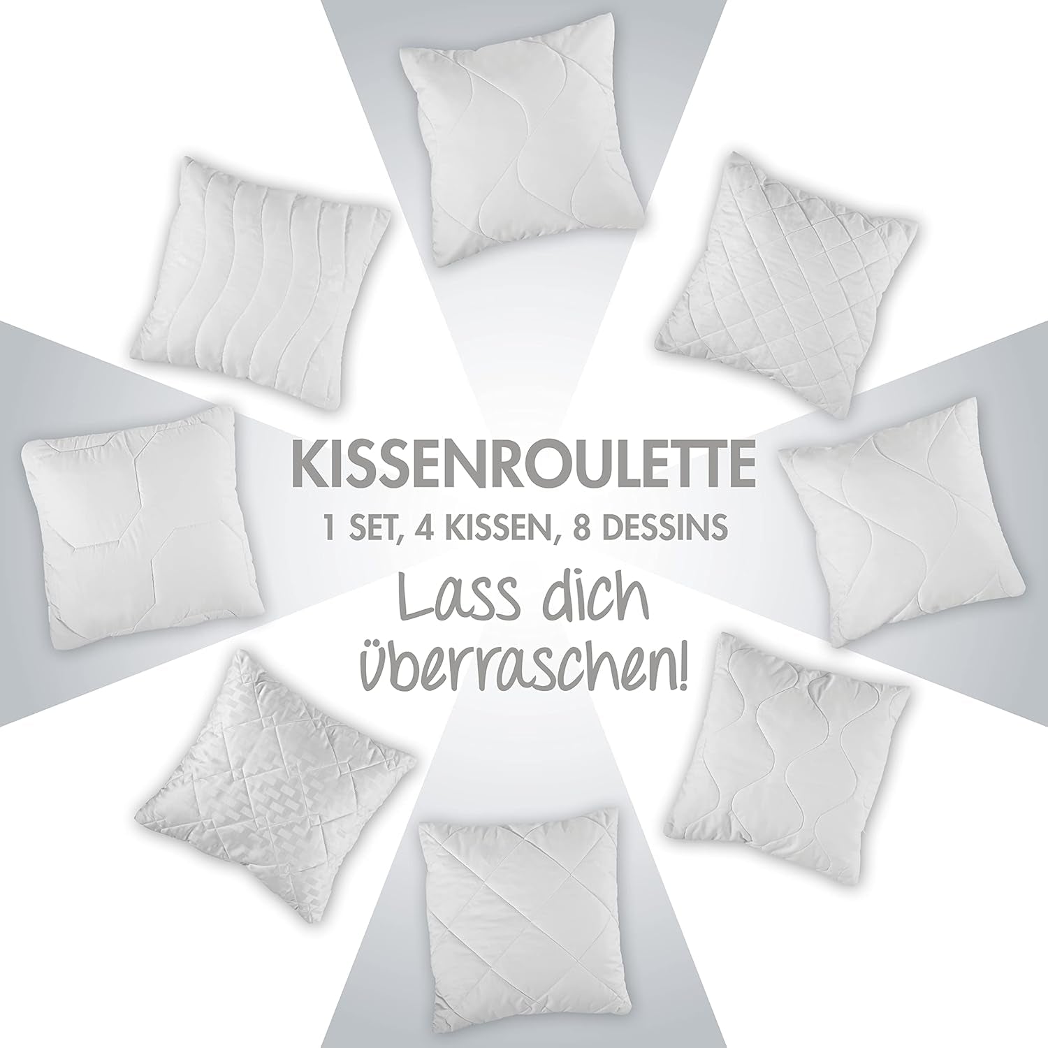 Traumnacht Cómoda almohada para ruleta, Juego de 4 almohadas, Con funda acolchada y relleno de espuma, 40 X 40 cm, Certificado Oeko-Tex, Fabricadas según el estándar de calidad alemán Naty Shop almohadas estándar