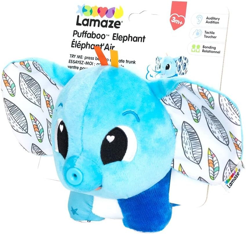 LAMAZE Elefante Puffaboo, Juguete Recién Nacido, Juguete Sensorial Bebé, Regalo para Nuevos Padres, Juguete de Desarrollo para Niños y Niñas de 3 Meses, L27467 Baby Toys Naty Shop