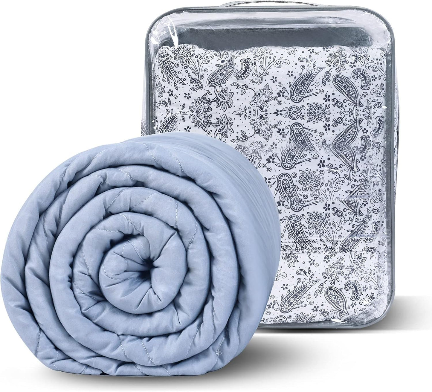 Winthome Manta Pesada con Funda Nórdica 150X205Cm 10,4Kg, Cómoda Manta Pesada, Manta Terapia Antiestrés, Manta Pesada para un Sueño más Profundo y una Mejor Recuperación, Manta Pesada para Adultos (Gris) Besuche den Winthome-Store Gris 130X190Cm-6Kg