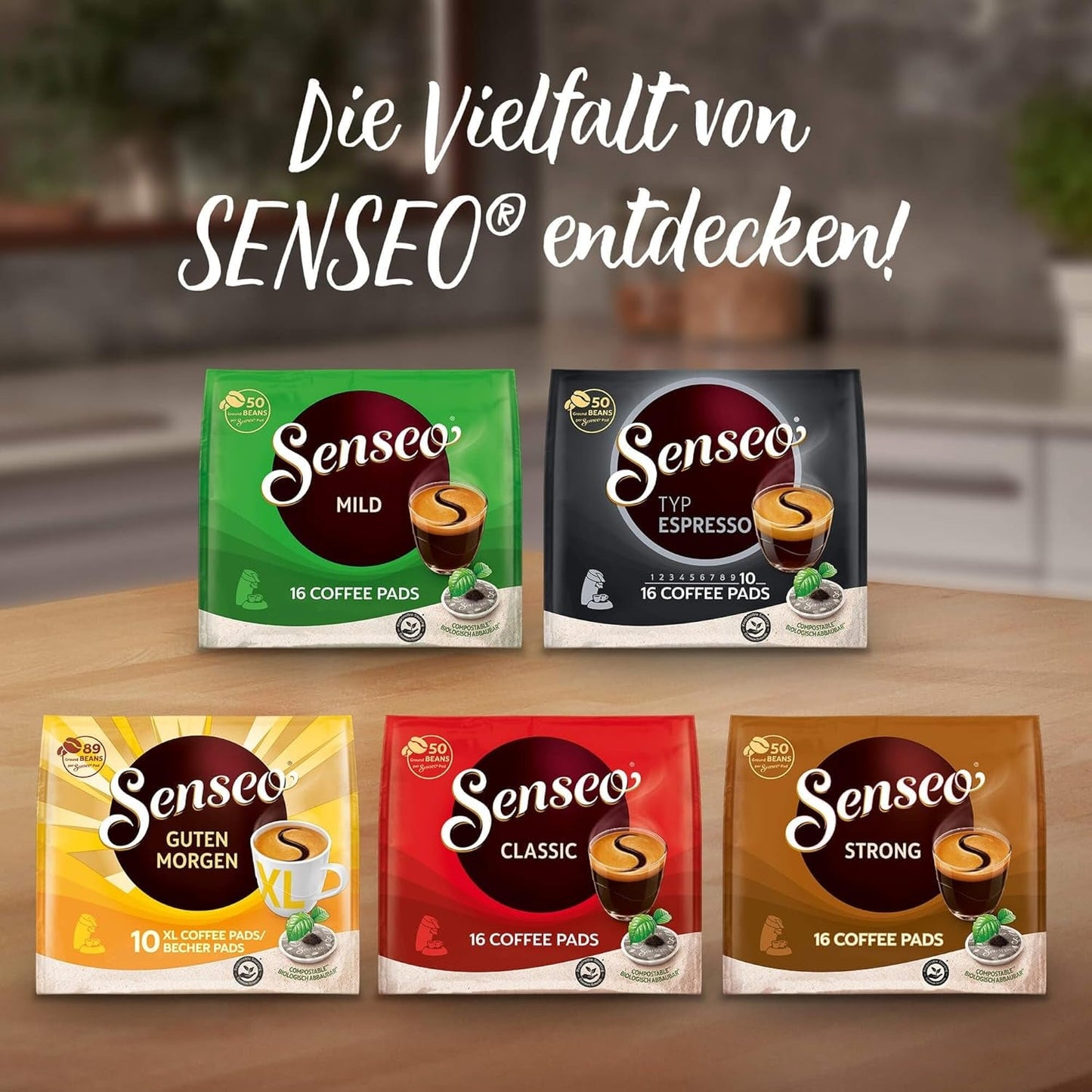 Senseo Pads extra fuertes, 5 x 16 Getränke, 80 Kaffeepads