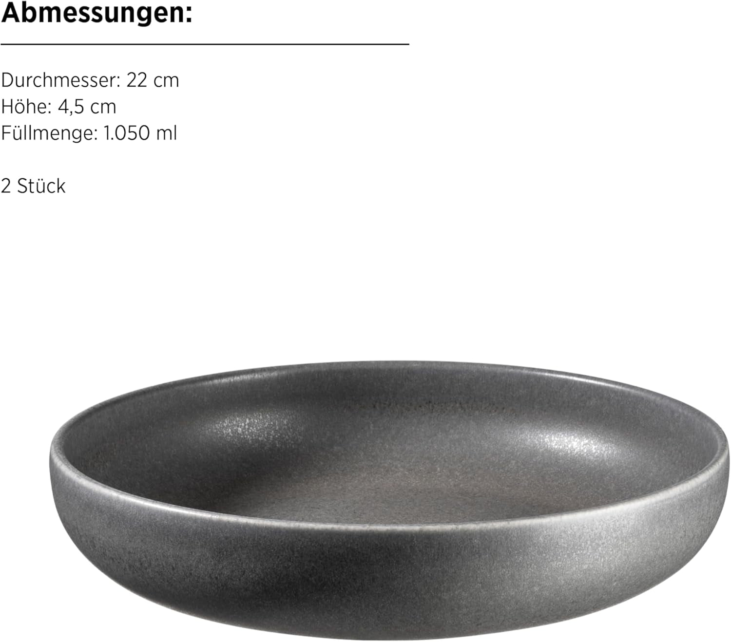 MÄSER Serie Unico, Vajilla para 2, Atemporal, Elegante, Servicio de Mesa de Cerámica de 8 Piezas, Gres, Antracita