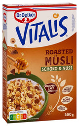 Dr. Oetker Vitalis Muesli tostado con arándanos y semillas de calabaza: Muesli tostado con arándanos secos, paquete de 8 (8 x 501 g)