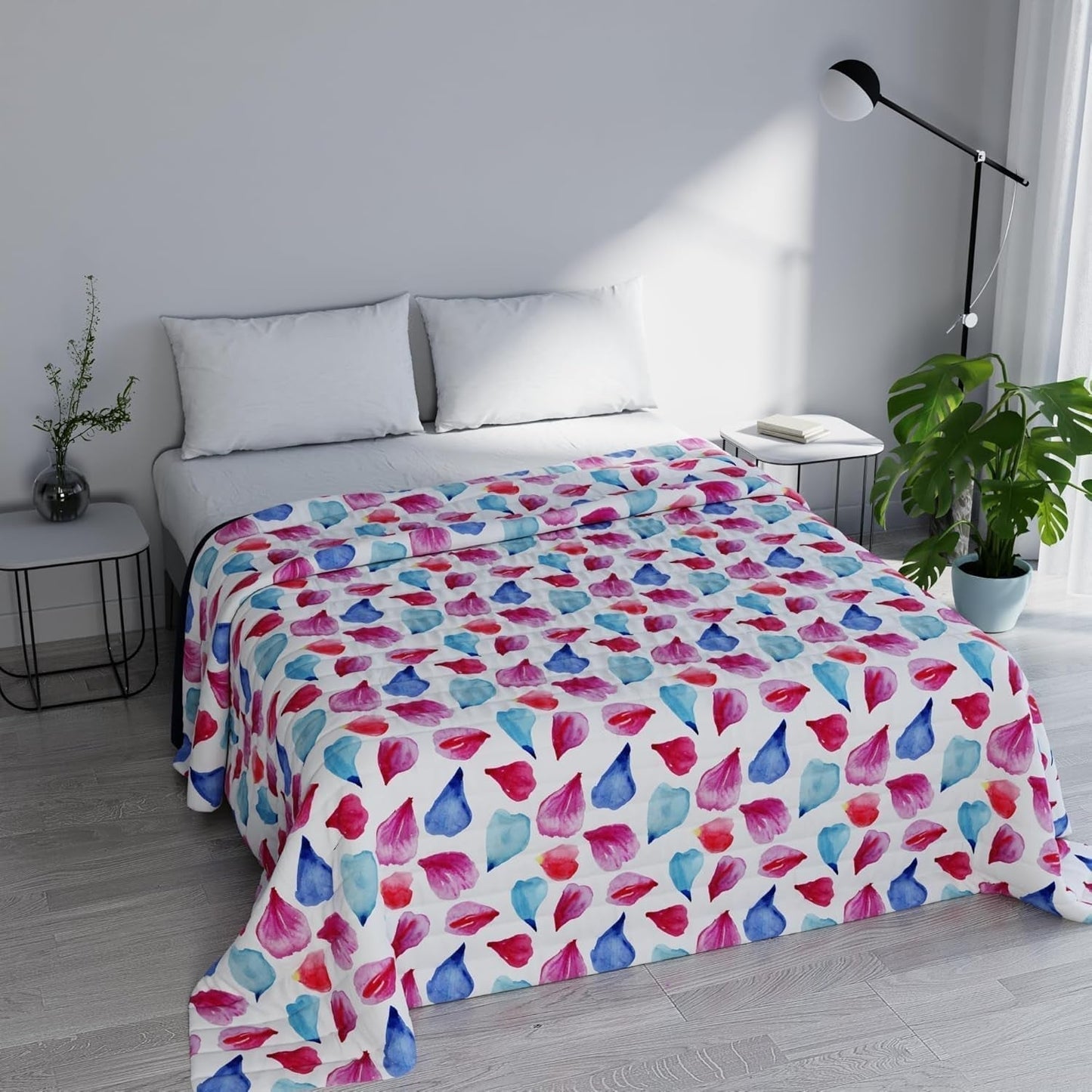 Colcha de Verano Estampada Fantasía, Relleno de Poliester, Pétalos, 260X270Cm Edredones y Edredones Naty Shop