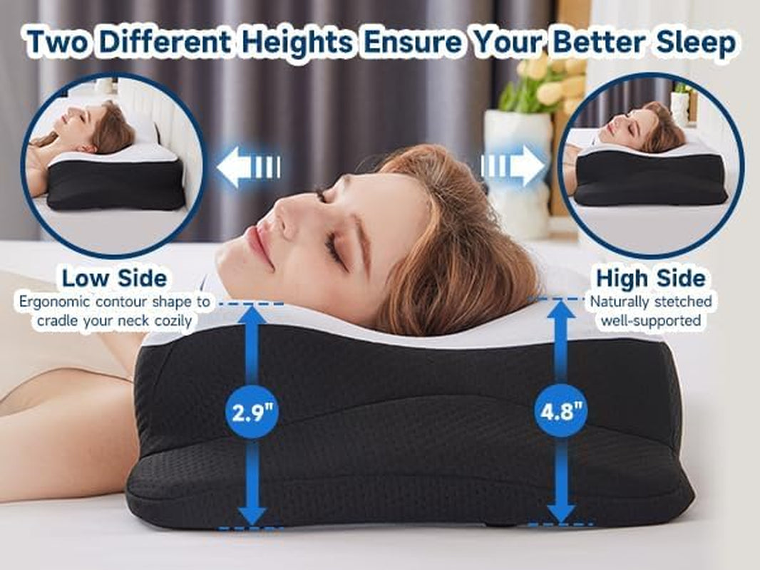 SUPA MODERNA Almohada de espuma viscoelástica para dormir de lado, almohada refrescante 60X40, ortopédica para la espalda, estómago, cuello, alivio del dolor, almohada para el cuello, almohadas ortopédicas cervicales Naty Shop