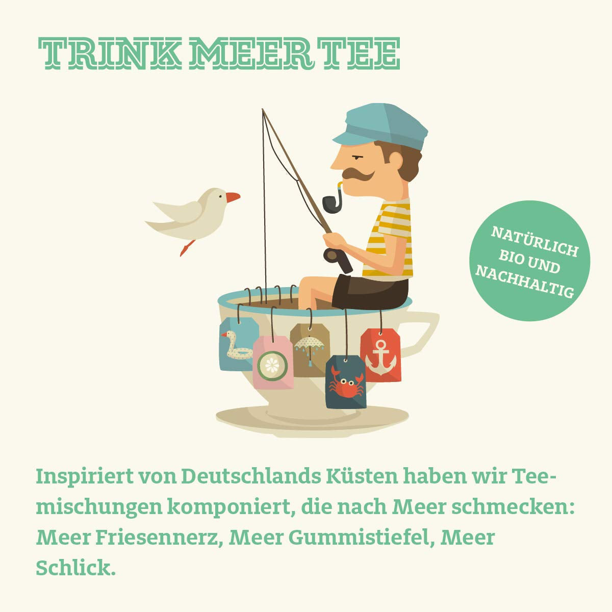 Beba más té FRISCHER FRIESE - Té de hierbas orgánico | Mezcla de menta | Té de menta orgánico | Té a granel en caja de té | Regalo I 50 G