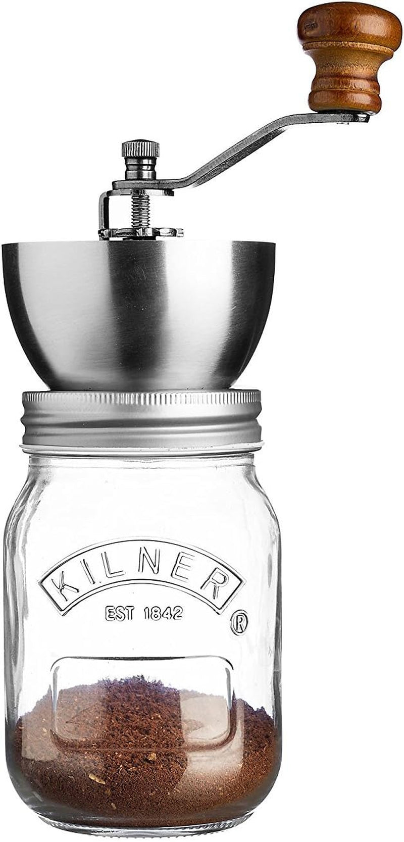 Tarro de desayuno Kilner con cuchara / 350 ml, Ø 9,5 cm / 5 piezas | vaso de muesli para llevar / no tóxico / recipiente de vidrio con tapa para muesli, gachas y yogur / recipiente para avena nocturna Cajas para guardar alimentos Naty Shop Molinillo de café