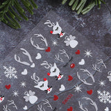 Calcomanías Para Uñas De Copo De Nieve De Dibujos Animados, Calcomanías Para Uñas De Navidad, Autoadhesivo, Diseños De Uñas De Navidad, Arte De Uñas, Ciervos, Copos De Nieve, Calcomanías Para Uñas De Navidad, Accesorios Para Uñas De Invierno
