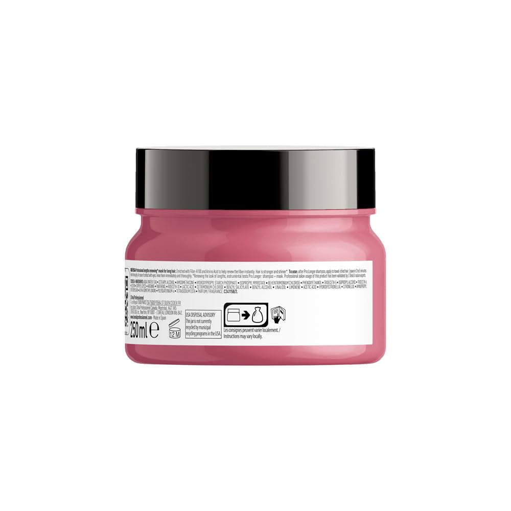 L'Oréal Professionnel Mascarilla Fortalecedora Capilar para Cabello Largo y Fino con Relleno A-100 y Aminoácidos, Serie Expert, Pro Longer Mask Mascarilla Capilar Naty Shop