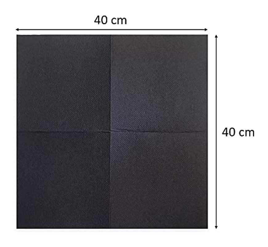 Servilletas De Satén Papá Noel 40 X 40 2 Capas Pliegue 1/4 50 Servilletas Punta-Punta Negro