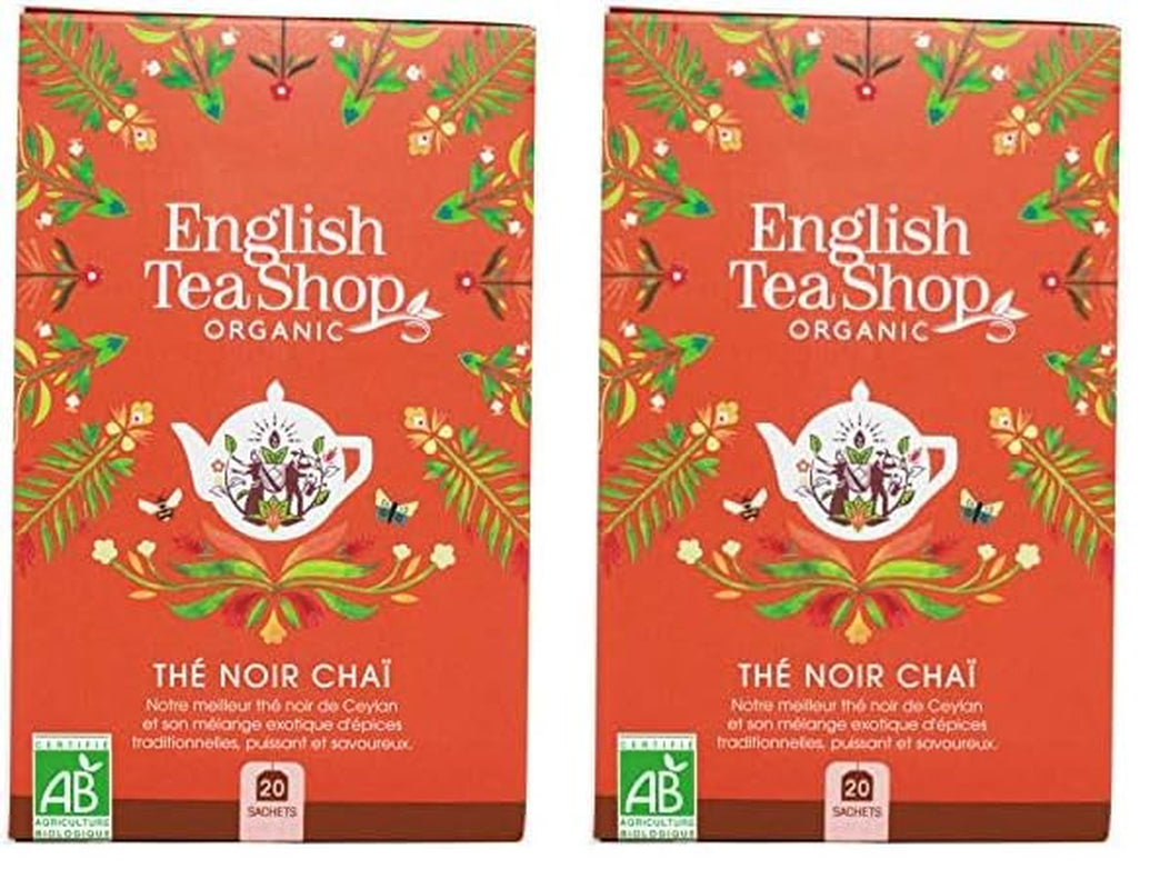 ETS - Té Negro Chai, Naturland BIO, 20 Bolsitas de Té (Pack de 2)