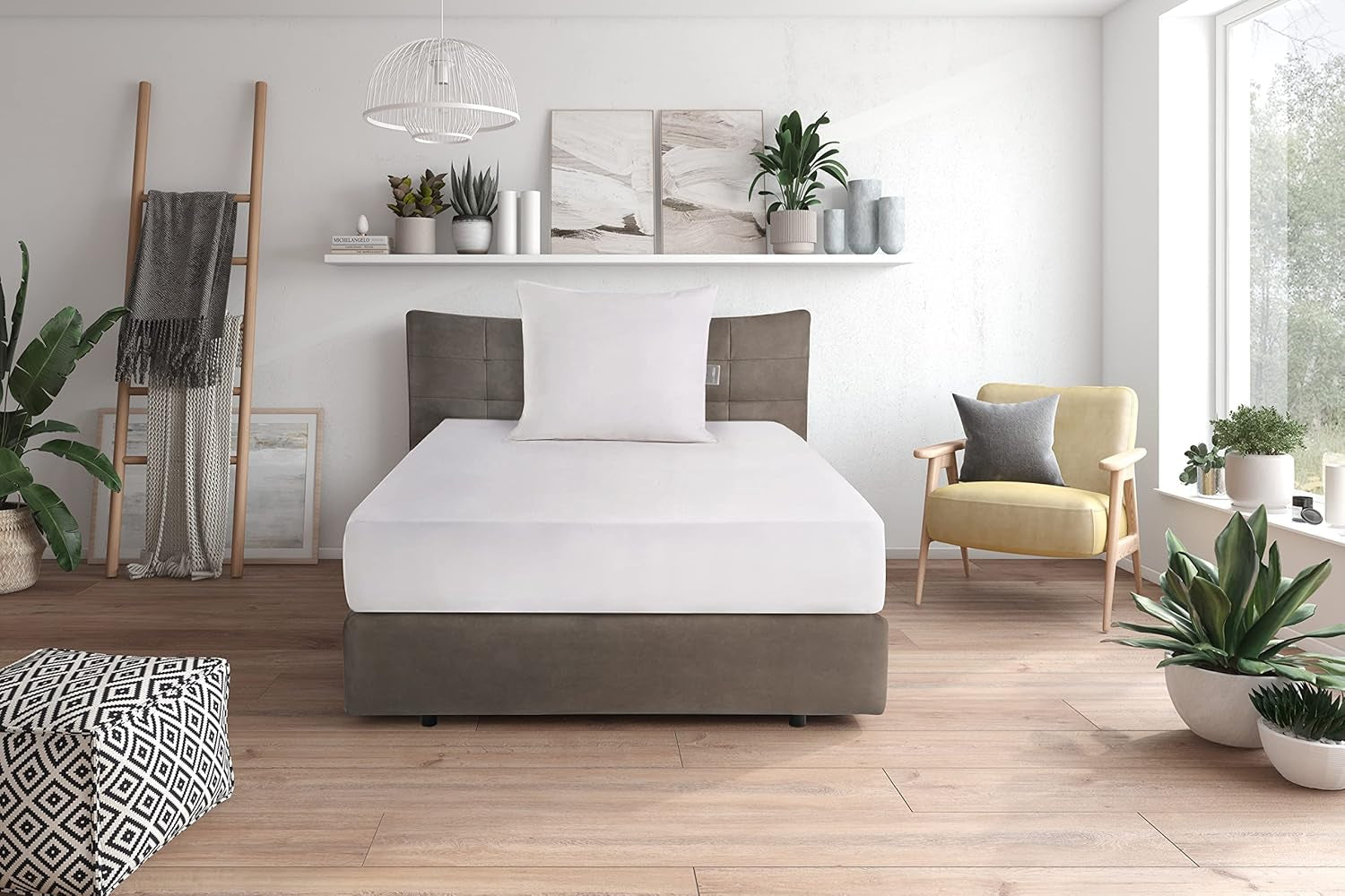 Almohada de plumón Traumnacht Comfort con relleno de plumón de alta calidad y funda resistente a las pelusas, 100% algodón, certificado Oeko-Tex, 80 x 80 cm, fabricada según el estándar de calidad alemán Almohadas estándar Naty Shop