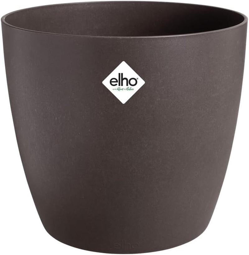 elho The Coffee Collection, maceta redonda de interior, 18 cm, hecha de posos de café y plástico reciclado - marrón/marrón expreso