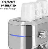 Klarstein Futura Cafetera espresso, Cafetera espresso portátil con filtro, 1450 W, 20 bar, Calidad barista, Doble boquilla, Parada de flujo, Cafetera espresso portátil con filtro, Función espumador de leche, Plata