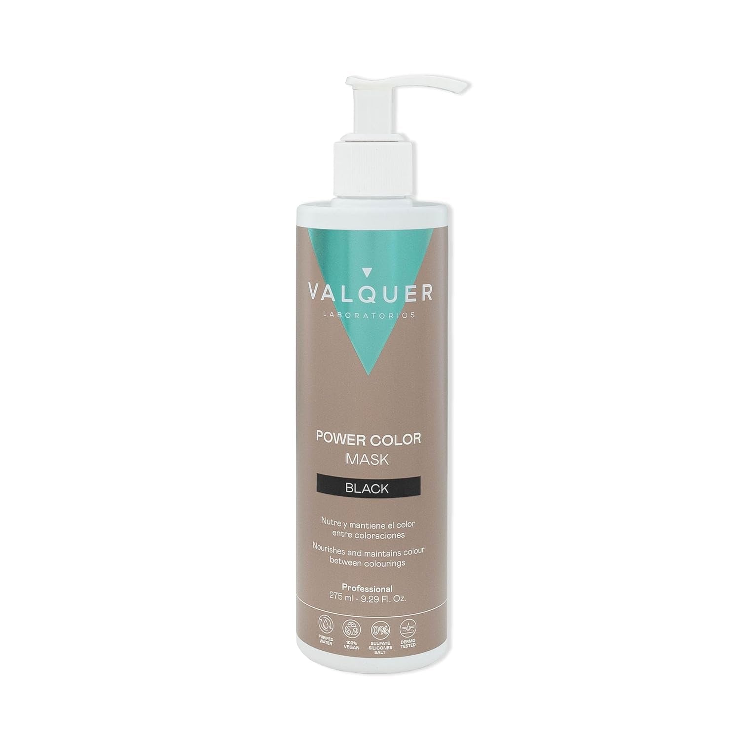 Valquer Power Color Mask Formulación vegana y sin siliconas Da color al cabello 290 ml negro Naty Shop Mascarilla Capilar Negro 290 Ml (Pack de 1)