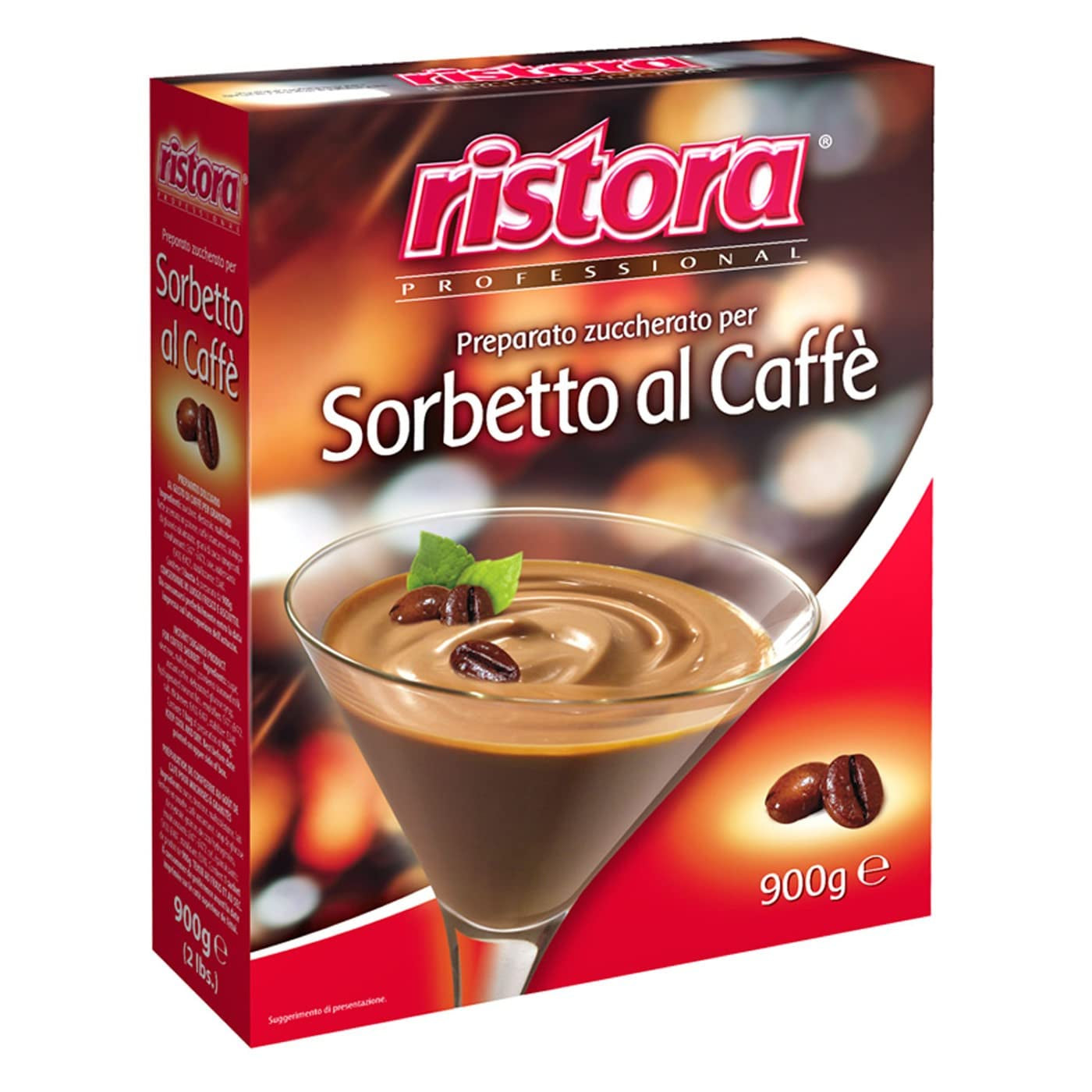 Ristora Professional Crema Sorbetto al Caffè Preparación azucarada para crema de sorbete de café Sin gluten 900g
