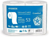 Papel higiénico Comfort Cellulose, papel higiénico de 2 capas, 486 hojas, 4 unidades, papel higiénico blanco,