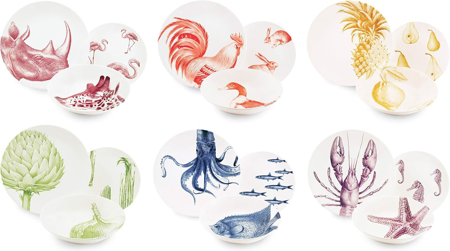 Plato Excelsa Flora & Fauna, cerámica, multicolor