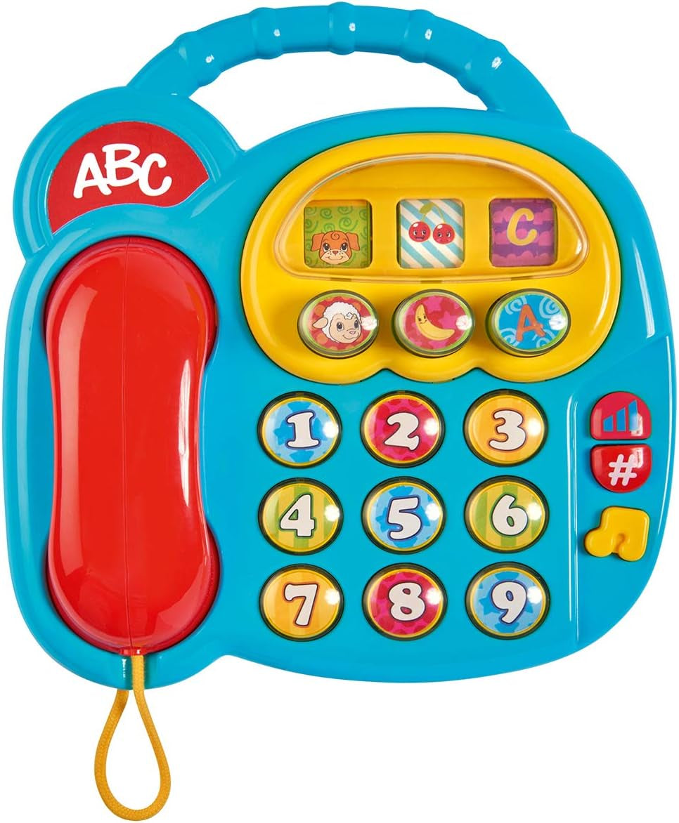 Simba 104010016 - Telefono ABC Color, Juguete Bebe, Pantalla Giratoria, Canción, Play Phone, Teléfono de Aprendizaje, Con Diferentes Sonidos, 20cm, Habilidades Motoras, Para Niños Pequeños, A Partir de 6 Meses Juguetes Bebé Naty Shop