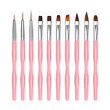 Juego de pinsel para decoración de uñas, 10 piezas de pinsel Malerei de Nageldesign, pinsel de diseño de arte de uñas profesional, pinsel de delineador fino para uñas, negro