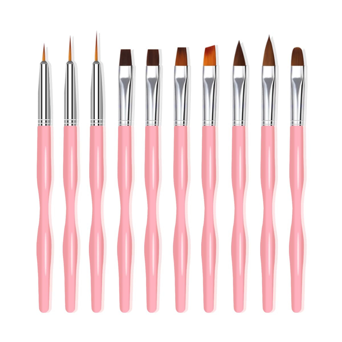 Juego de pinsel para decoración de uñas, 10 piezas de pinsel Malerei de Nageldesign, pinsel de diseño de arte de uñas profesional, pinsel de delineador fino para uñas, negro