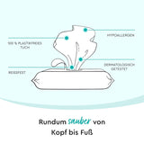 LILLYDOO Feuchte Waschtücher 350 Stück (7 X 50), 100% libre de plástico, Extra Großes Tuch, Ohne Parfüme Naty Shop