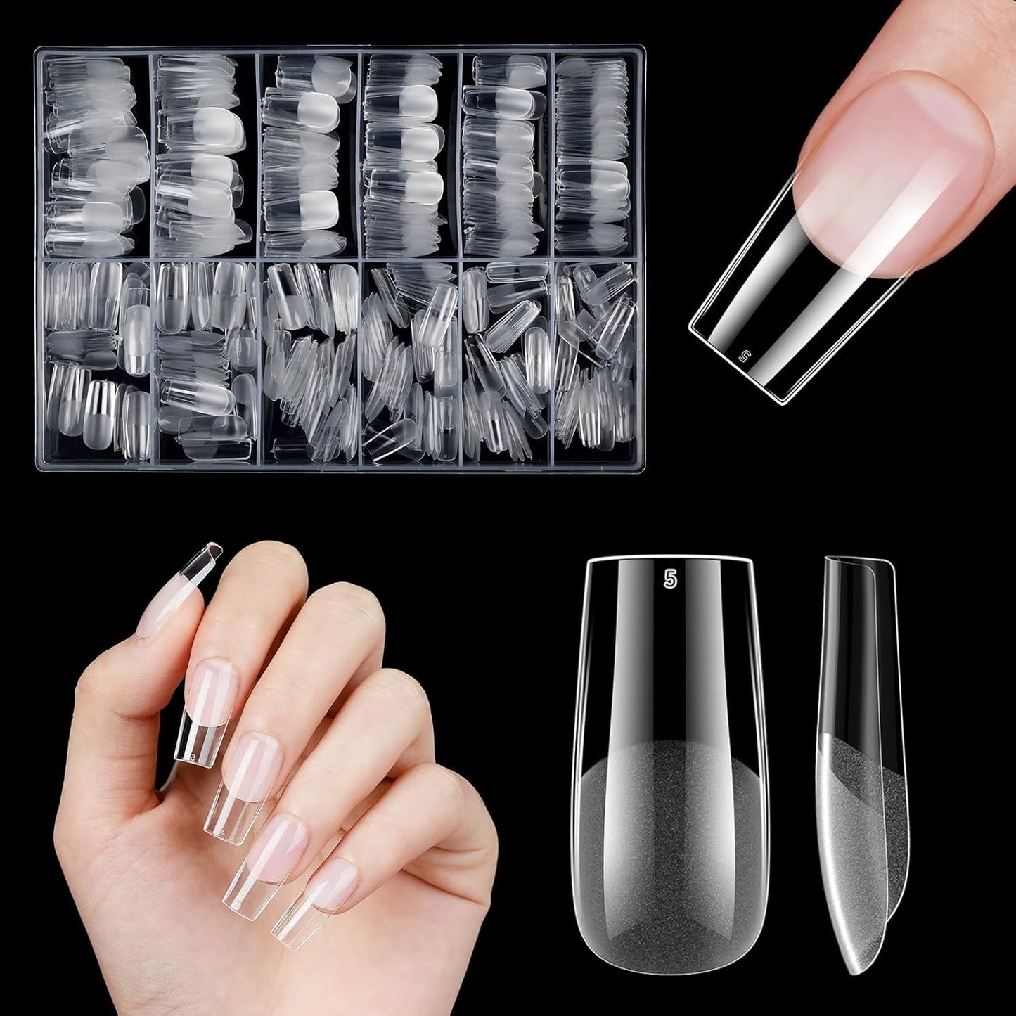 Uñas Artificiales Cortas 500 Piezas Puntas De Uñas De Gel Suave De Cobertura Completa Para Uñas De Gel 12 Tamaños Puntas De Uñas Prepulidas Para Uñas De Gel Uñas Artificiales Cortas Extensiones De Uñas De Ataúd Con Caja