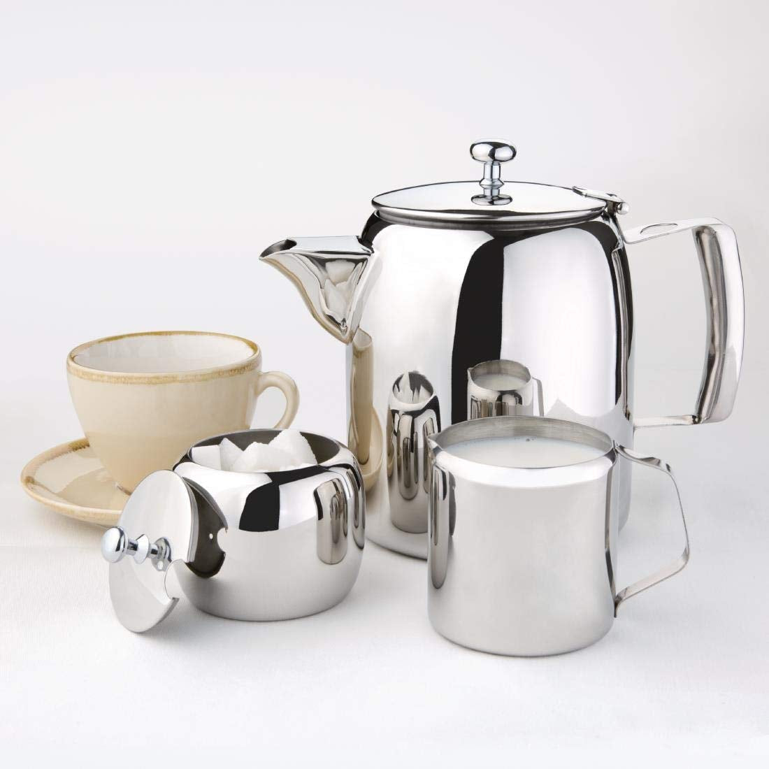 Taza de leche Olympia Concorde, acero inoxidable, 75 x 75 mm, taza, crema, jarra