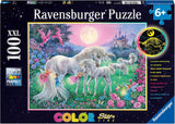 Ravensburger Puzzle para Niños - 13670 Unicornios a la Luz de la Luna - Puzzle de Unicornios Iluminados para Niños 6+ 100 Piezas Tamaño XXL, Puzzle que Brilla en la Oscuridad Naty Shop Unicornios a la Luz de la Luna
