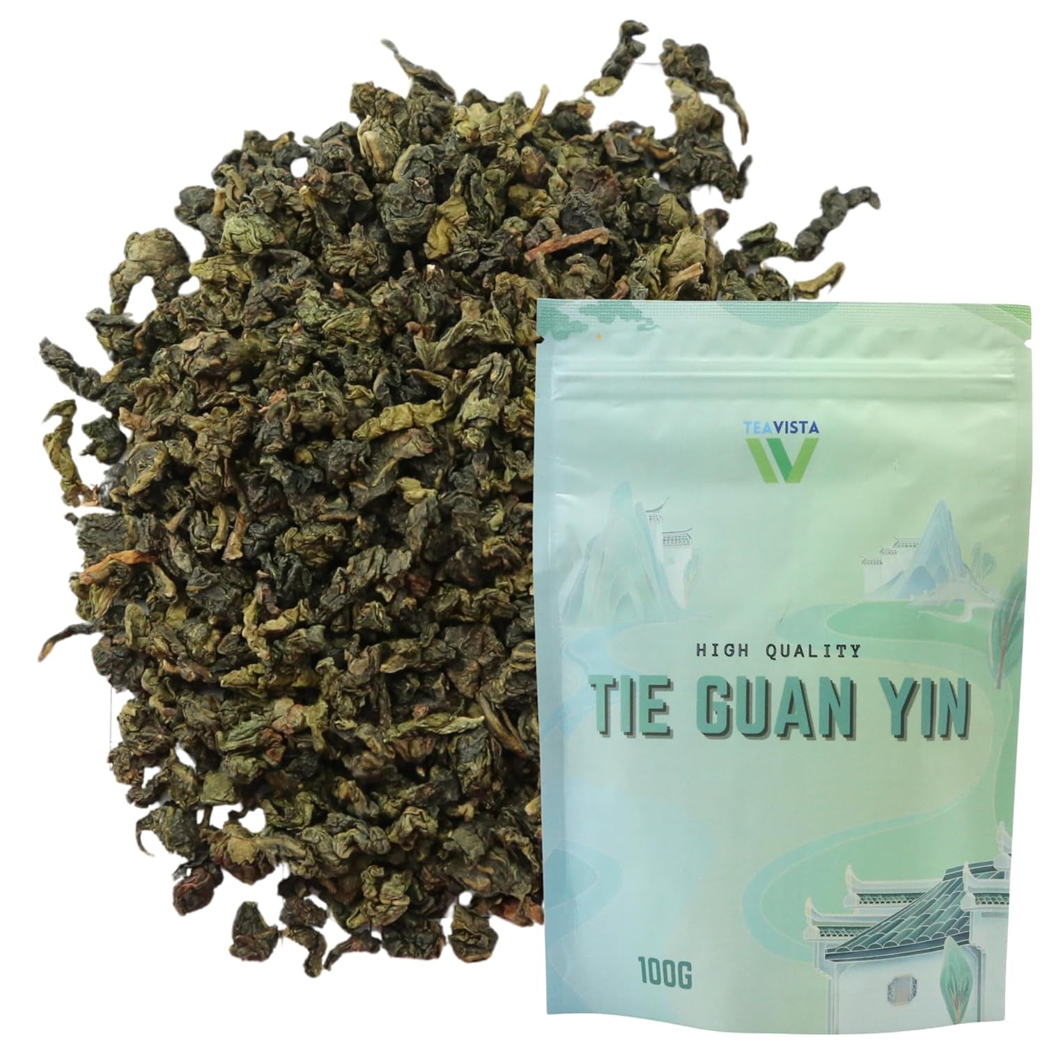 Té Oolong Tie Guan Yin de Teavista - Té Oolong chino premium (Tieguanyin), 100 g | Favorece la digestión y aumenta la energía.
