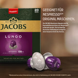 Jacobs Kaffeekapseln Lungo Intenso, Intensität 8/12, 10 x 20 Getränke, Nespresso* compatible Kaffee Kapseln, 200 Kapseln