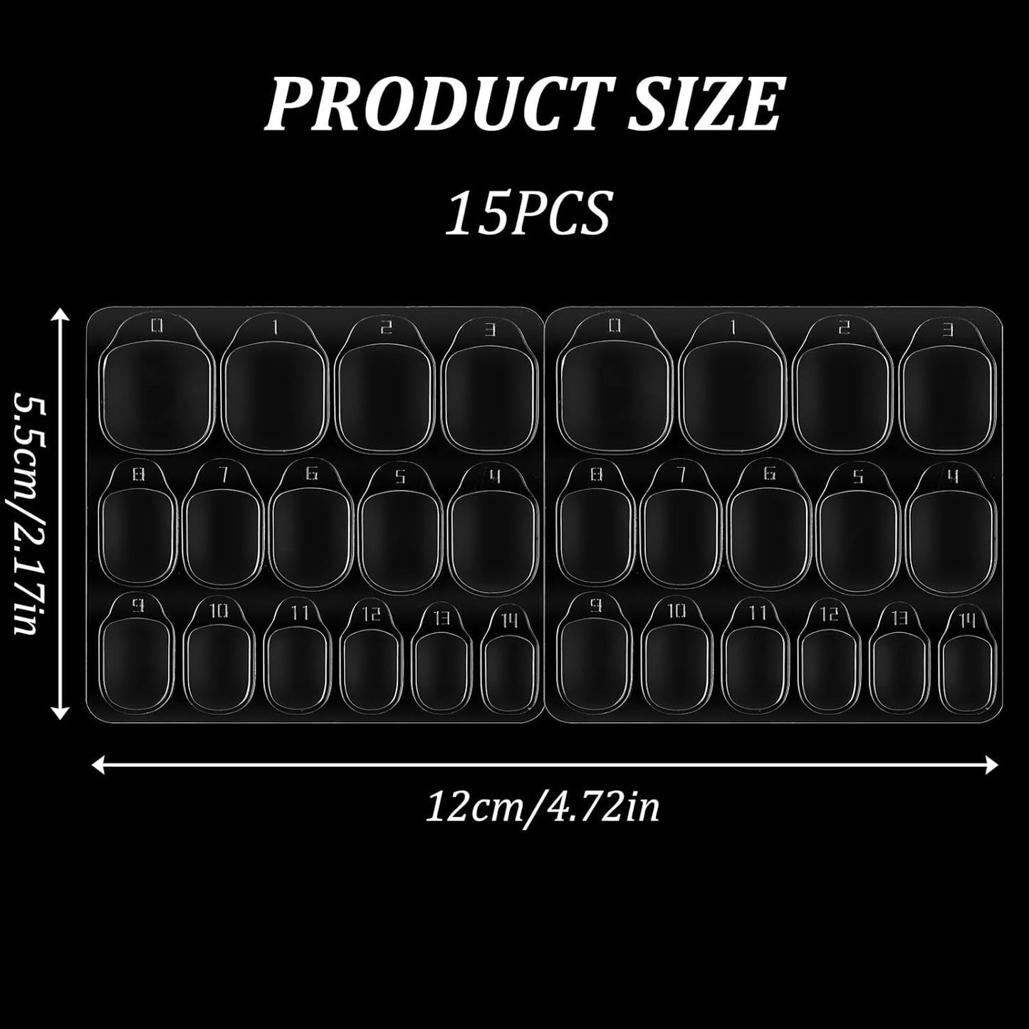 15 Hojas/450 Piezas Almohadillas Adhesivas para Uñas, 15 Tamaños de Almohadillas Adhesivas para Uñas Transparentes, Gel de Gelatina de Doble Cara, Adhesivo para Uñas, Presione sobre las Uñas, Almohadillas Adhesivas para Accesorios de Decoración de Manicura DIY