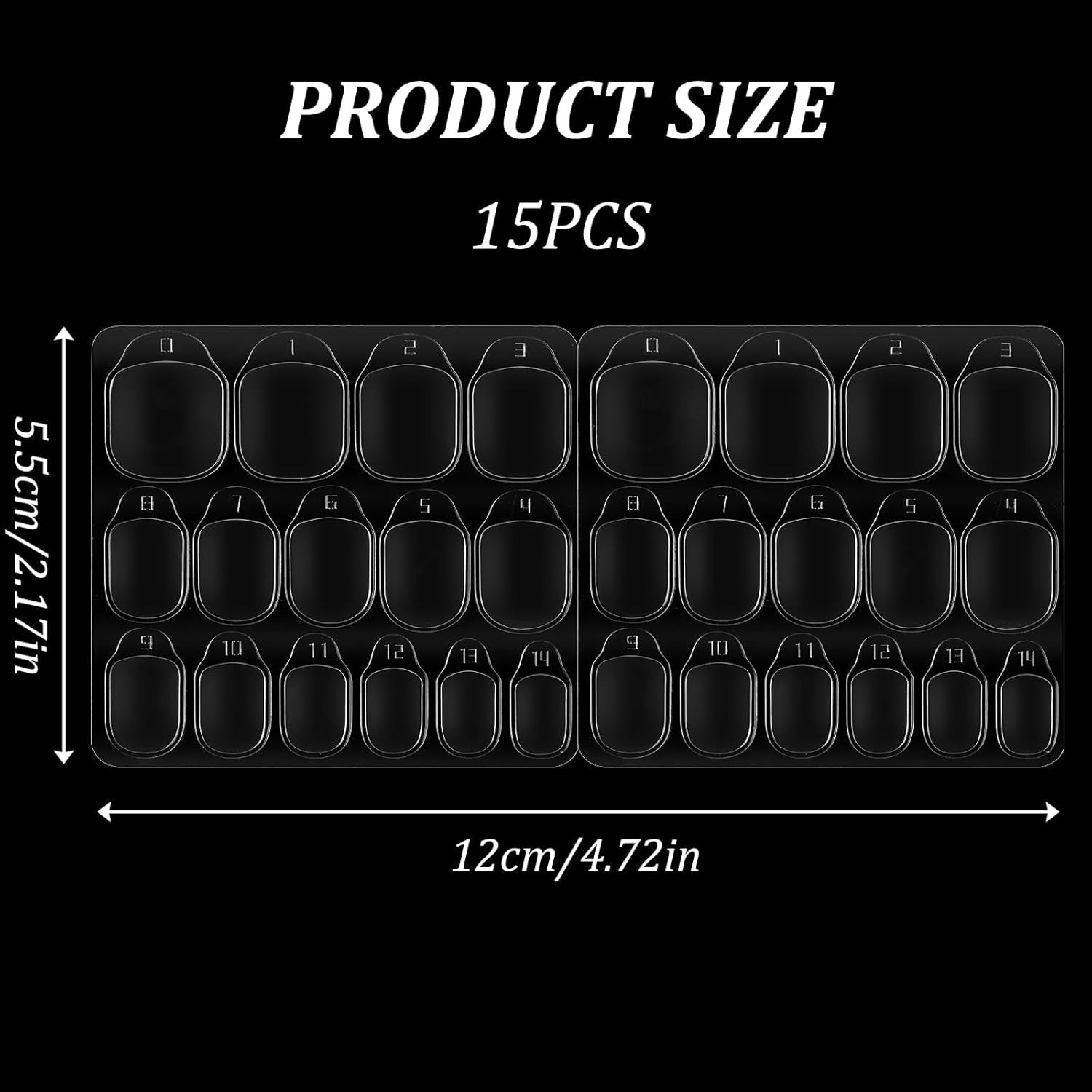 15 Hojas/450 Piezas Almohadillas Adhesivas para Uñas, 15 Tamaños de Almohadillas Adhesivas para Uñas Transparentes, Gel de Gelatina de Doble Cara, Adhesivo para Uñas, Presione sobre las Uñas, Almohadillas Adhesivas para Accesorios de Decoración de Manicura DIY
