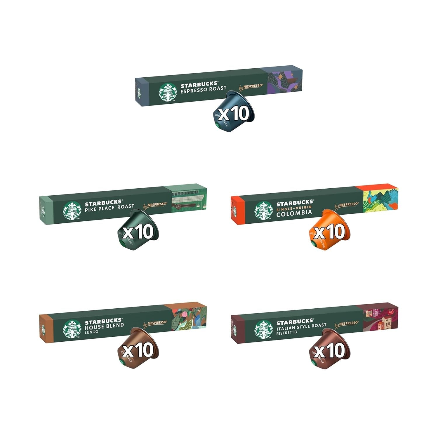 STARBUCKS Coffee Shop Classics – STARBUCKS Espresso Roast Pack de Nespresso, Kaffeekapseln 10 x 10 (100 Kapseln) – Exklusiv bei Amazon