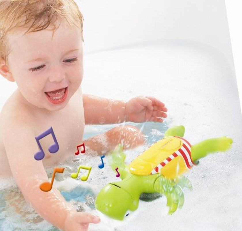 TOMY Juguete acuático para niños "Plantschi la tortuga cantante" juguete multicolor de alta calidad para niños con música, combina juguete de baño y juguete musical, ¡a partir de 12 meses! Juguete de baño para jugar en el agua Jucarii Bebe Naty Shop