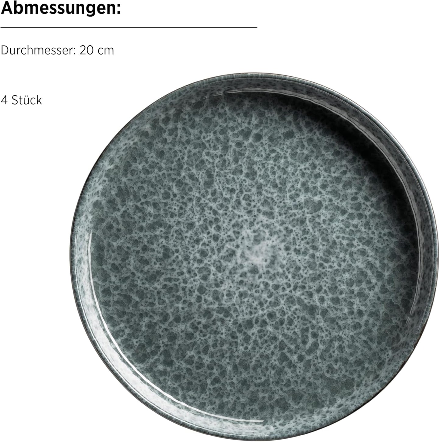 MÄSER 934110 Serie Filippa, Juego de vajilla de cerámica para 4 personas, Juego de vajilla combinado moderno con 16 piezas; Platos, cuencos y tazas con esmalte reactivo en verde y negro, Gres, Verde