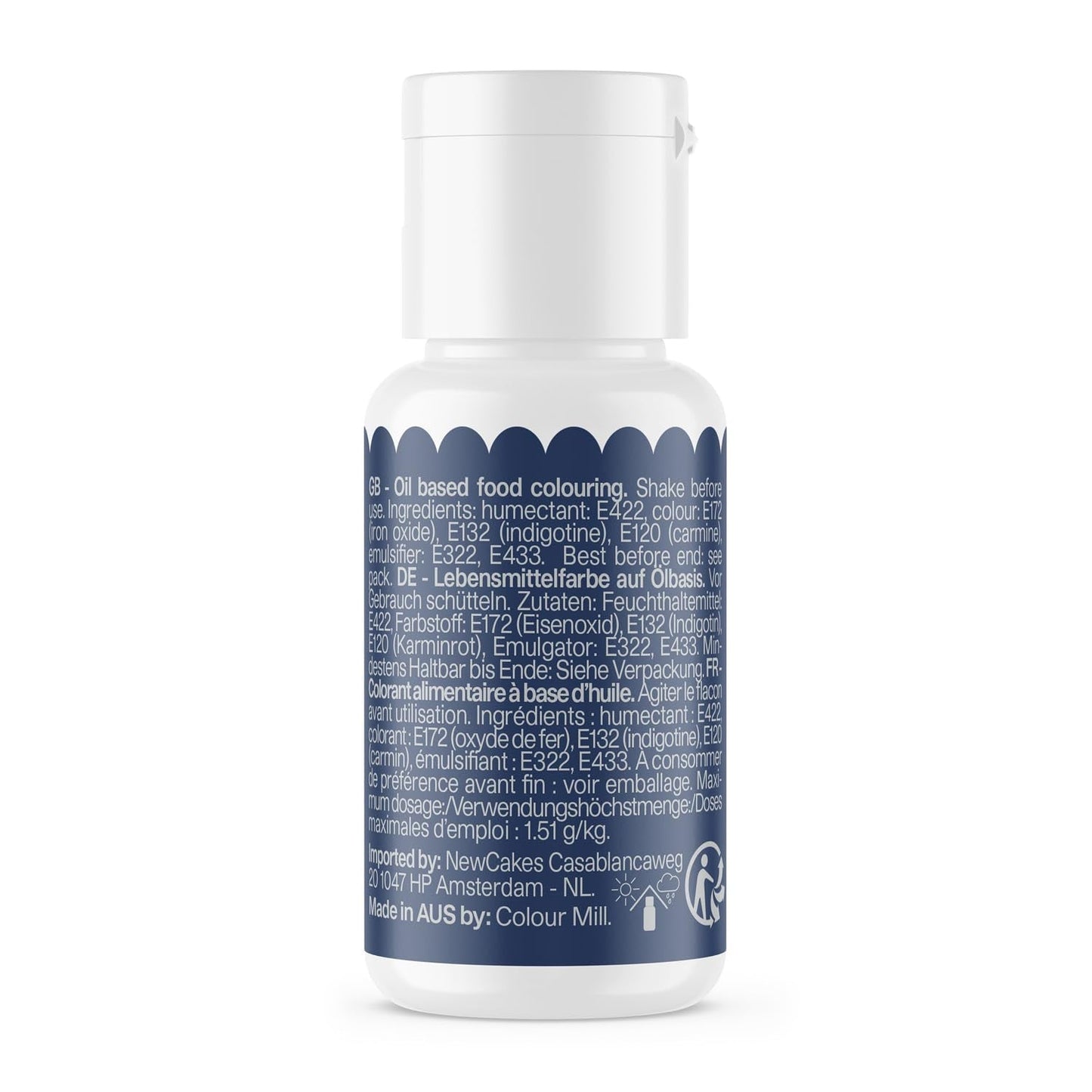 Colorante alimentario Color Mill Oil Blend Midnight Oil - Colorante alimentario para chocolate, fondant, muffins, pasteles, repostería, macarrones - Colorante alimentario para decorar tartas - 100 ml